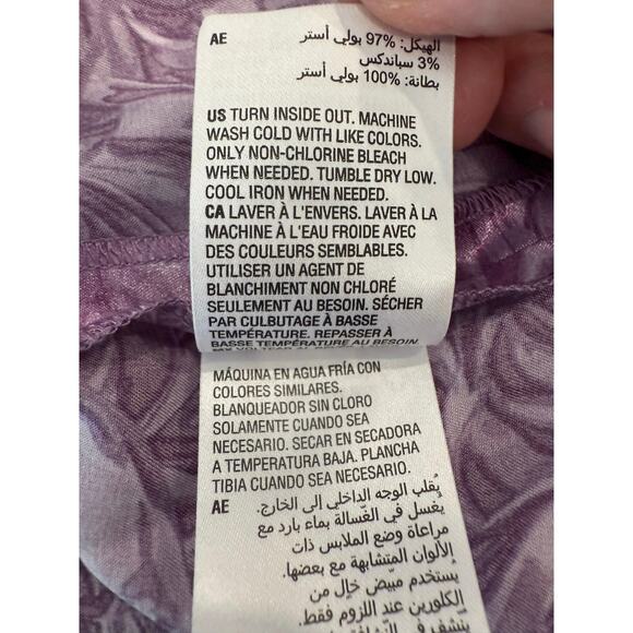 And Now This Satin Floral Mini Slip Dress Purple Large bohemian - Picture 9 of 12